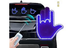 Keepdone Led Hand Gesture for Car,Hand Gesture Light for Car Window,Led Hand Sign for Car, Glo Gesture Lights for Car with Wireless Remote,Cool Car Stuff for Men (Blue)