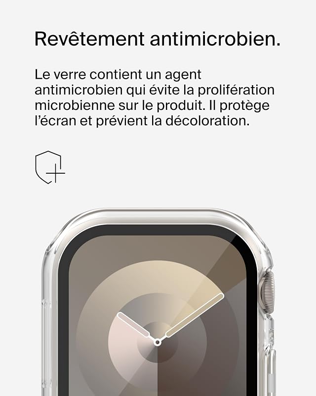 Protection d'Écran TemperedCurve pour Apple Watch Series 8 (Protection Bord-à-Bord, Coque de Protection, Verre Trempé, pour Apple Watch, Transparente)