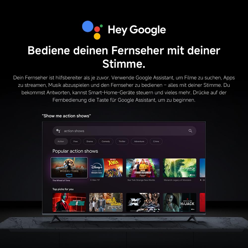 XIAOMI TV S Mini LED 65 Zoll (165 cm), 4K UHD Smart TV, 144Hz (240Hz Game Boost Mode), Dolby Atmos & Vision, HDR10+, Triple Tuner, DVB-C/S/S2/T/T2, Google TV, MEMC, Airplay, Google Assistant 8