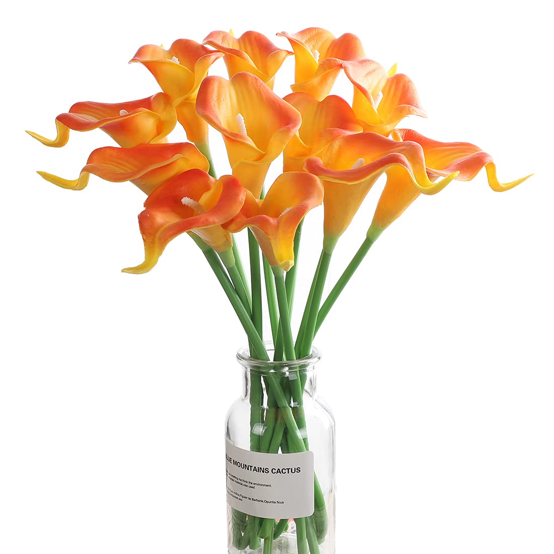 huaao Artificial Calla Lilies Artificial Flowers Realistic Latex Flower Arrangements Decoration Bridal Wedding Party Hotel DIY Flower Arrangements Sunset Gold Pack of 12