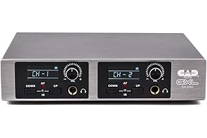 CAD Audio GXLIEM2 Frequency Agile Wireless In Ear Monitor System - Two discrete mixes - includes 2 MEB1 Earbuds, 2 Bodypack Receivers, Rack Mount Ears and Antenna Relocation Kit