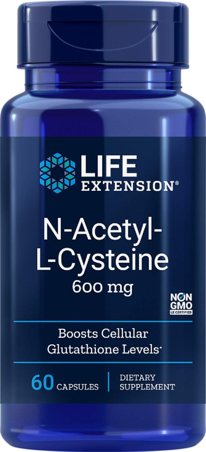 Life Extension N-Acetyl-L-Cysteine 600mg, 60 Vegetarian Capsules: Health & Personal Care