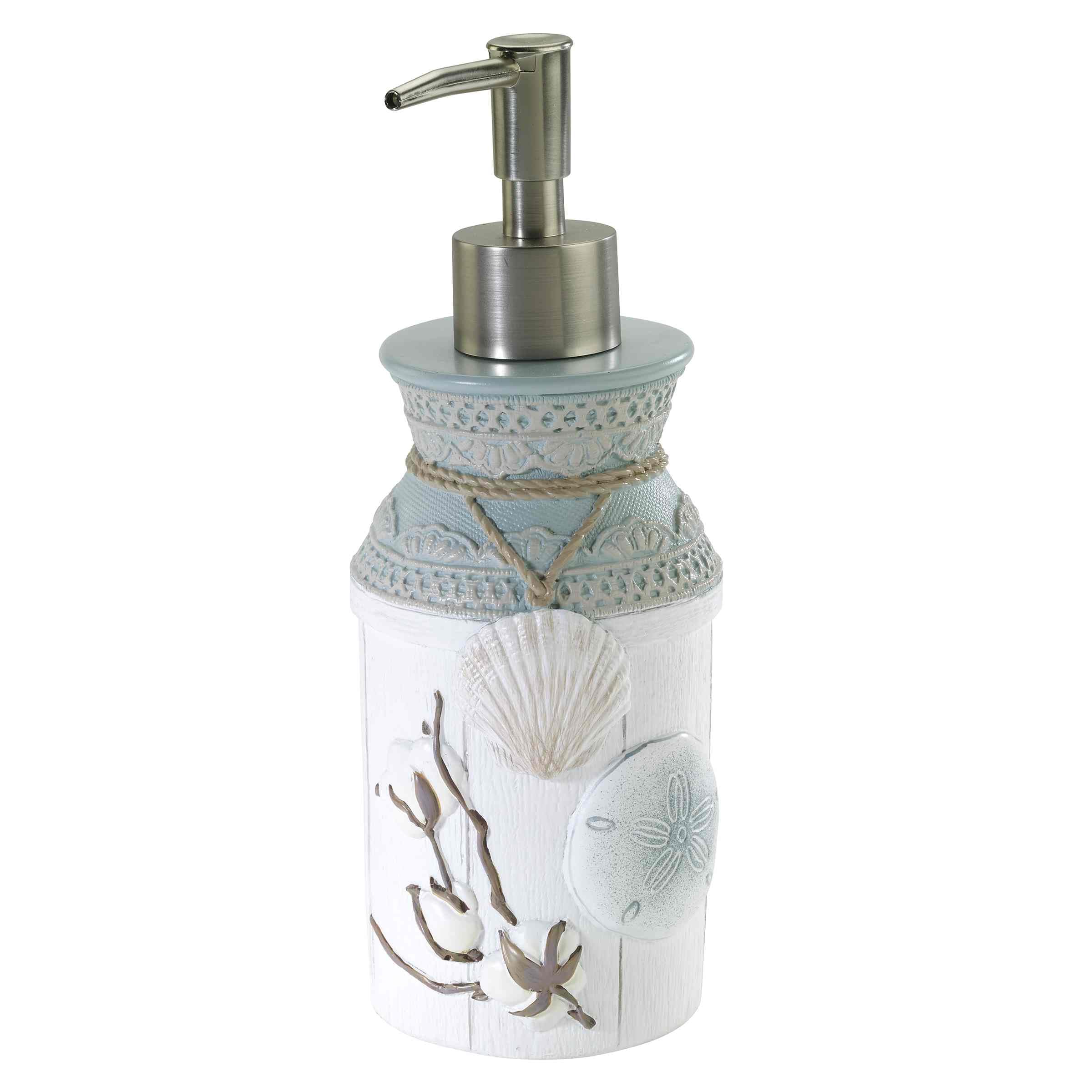 Avanti Linens Farmhouse Shell Collection, Resin, Multicolor, Soap Dispenser/Lotion Pump