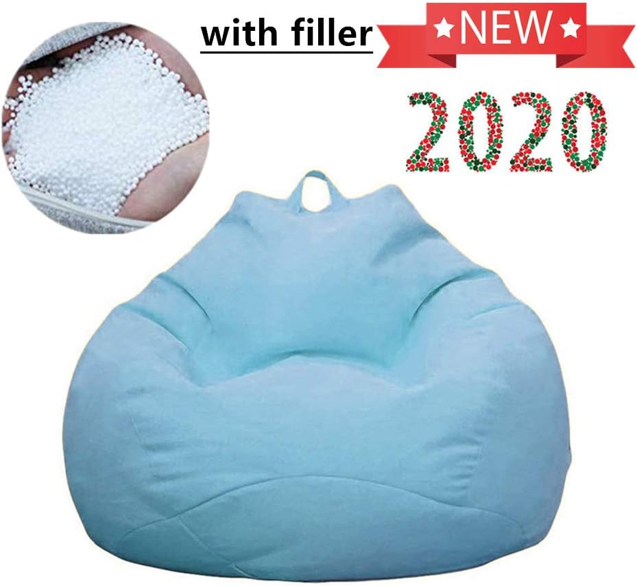 QBABY Lazy Soft Beanbag Chair Memory Foam Bean Bag Seat Chair with Micro Fiber Cover Tatami with Particle Filler for Kids, Teens, Adults