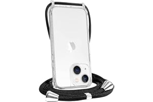 FOQENCCI Clear Case for iPhone 13 Lanyard Phone Case for iPhone 13 with Adjustable Crossbody Strap,Transparent TPU + Hard PC Anti-Scratch Anti-Yellowing Shockproof Protective Cover 6.1 inch