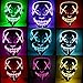 Kangkang Halloween Mask LED Light up Funny Masks The Purge Election Year Great Festival Cosplay Costume Supplies Party Masks Glow in Dark (Purple)