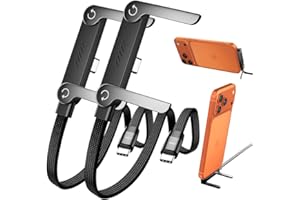 Feitenn 240W Braided Fast Charge Cable with Built-in Phone Stand Invisible, 2026 Foldable USB-C Cord 90 Degree Right Angle Mu