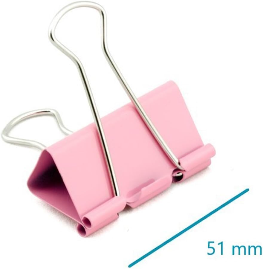 AKORD 51 mm Metal Binder Clip Clamp - Assorted Colours (Pack of 12) - Image 4