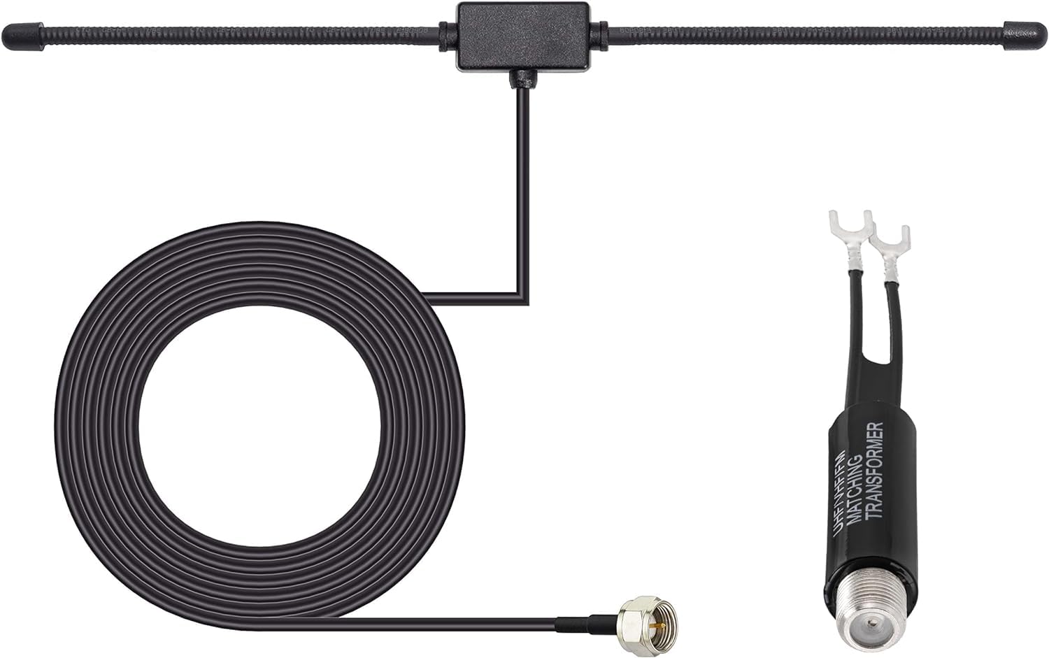 Bingfu 75 Ohm 300 Ohm DAB FM T Shape Dipole Antenna for Indoor Digital HD Radio Table Top FM Radio Home Stereo Receiver AV Audio Video Home Theater Receiver HDTV TV Tuner