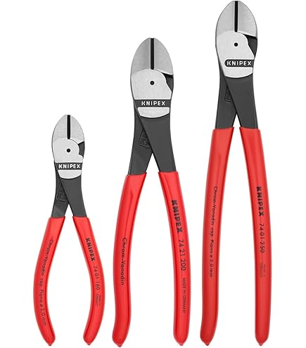 Knipex Pinza Punta Larga Con Corte 8 Con Mango Ergonómico, 200 Mm