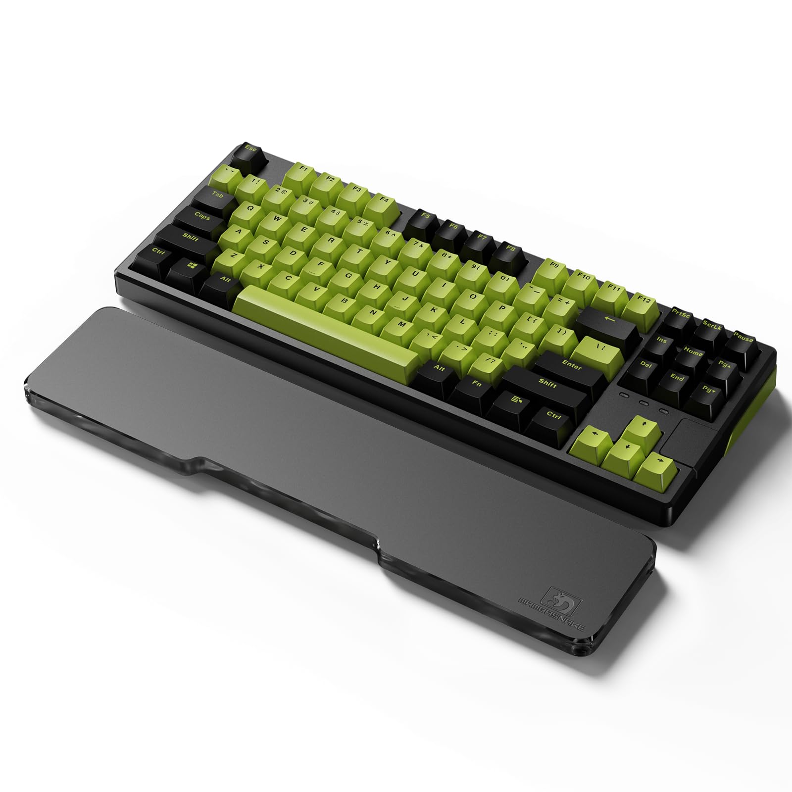 MAMBASNAKE CNC Acrylic Wrist Rest for Tenkeyless 87 Keys Keyboard - Black Acrylic Keyboard Hand Support - Anti-Slip Feet - Ergonomic Cushion Palm Rest for Office/Gaming/Typing/Laptop
