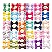 YAKA 60PCS (30 Paris) Cute Puppy Dog Small Bowknot Hair Bows with Rubber Bands Handmade Hair Accessories Bow Pet Grooming Products (60 Pcs,Cute Patterns) (Rubber Bands Style 1)