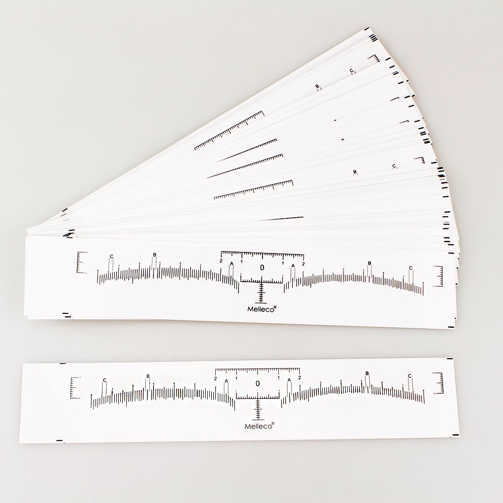 Earlywish 50pcs Disposable Eyebrows Rulers Stickers Adhesive Makeup Tattoo Shaper Measure Beauty Tool