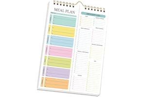 Reusable Vertical Food Preparation Block with Tear-Resistant Pages Shopping Lists and Food Planning Block Wall Hook Design