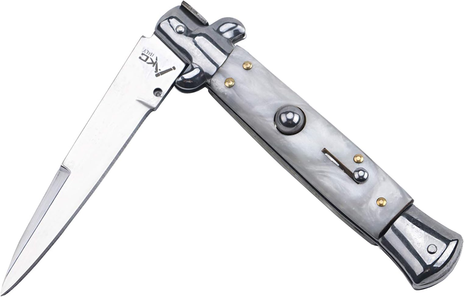 Pocket Folding Knife Italy Stainless Steel Blade, Good for Hunting Survival Camping Tactical Outdoor Hiking and EDC (white)