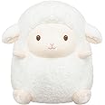 WEIGEDU 14 inches Adorable White Lamb Sheep Stuffed Animal Plush Toy with Embroidered Eyes, Soft Lamb Pillow Fluffy Cushion for Kids, Babies, Birthday, Easter, and Bedtime Gifts