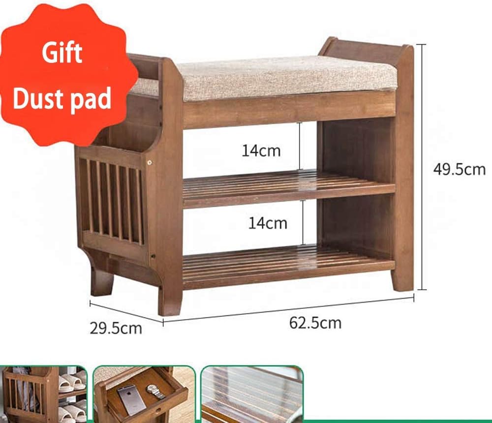 Size : 60cm/23in JIAYUAN Zapateros Zapatero Banco con cajones con 2