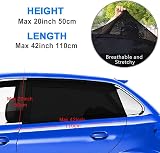 DIZA100 Car Side Window Sun Shade 42x20 2Pack for 98% Cars Mosquito Net view 3