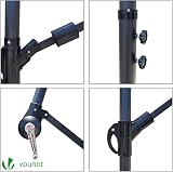 VOUNOT 3m Cantilever Garden Parasol Umbrella Red 18 Ribs Crank Handle Outdoor view 4