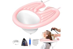 Inflatable Hair Washing Basin, Portable Shampoo Bowl with waterproof neck ring, Foldable Lightweight Washing Hair Tray for Pr