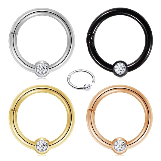 Crdifu Captive Bead Nasenpiercing Nasenring Clicker Set Edelstahl 16G Segment Septum Lippe Nasen Tragus Ohr Ring Piercing Sch
