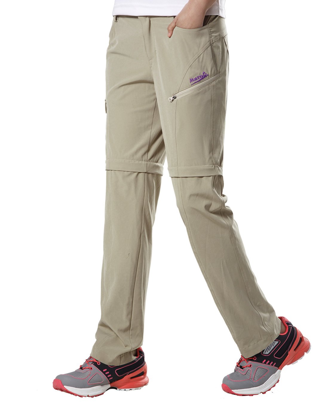 Makino Women's Convertible Hiking Pants M131612007 Khaki US Large(Asian