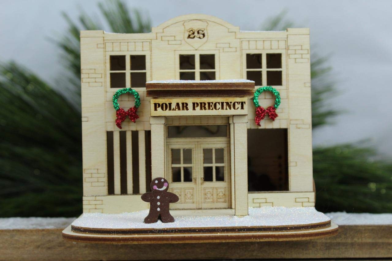 KIG Exclusives Ginger Cottages Polar Precinct #25 Wood Christmas Village Fire House