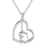 LYMYF Gymnastics Necklace Stuff for Team USA Flipping Sport Gymnasts Ballerina Pendant Necklace Fashion Jewelry Gymnastics Gifts