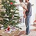AerWo Snowflake Tree Skirt Ornaments Rustic Burlap Christmas Tree Skirts Xmas Tree Decoration Christmas Party Supplies 30 inch 2.5ft