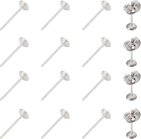 Amazon Co Jp Unicraftale 約300個 13mm スタッドピアスベース 丸皿 ピアスパーツ イヤリングセッティング 300個 ピアスキャッチ付き ステンレス ピアスパーツ ブランクペグイヤリングパーツ フラットラウンド ポストピアス ステンレス色 メンズレディジュエリー