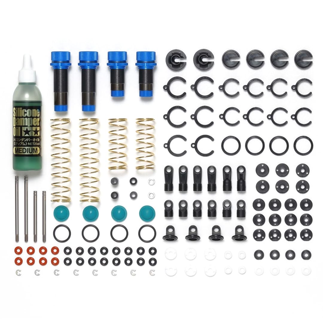 Tamiya 54993 TT-02B/DF-03 Aluminium Oil Damper Set (2+2) Part Model Making Accessories for RC Vehicle/Remote Control Car, Multicoloured