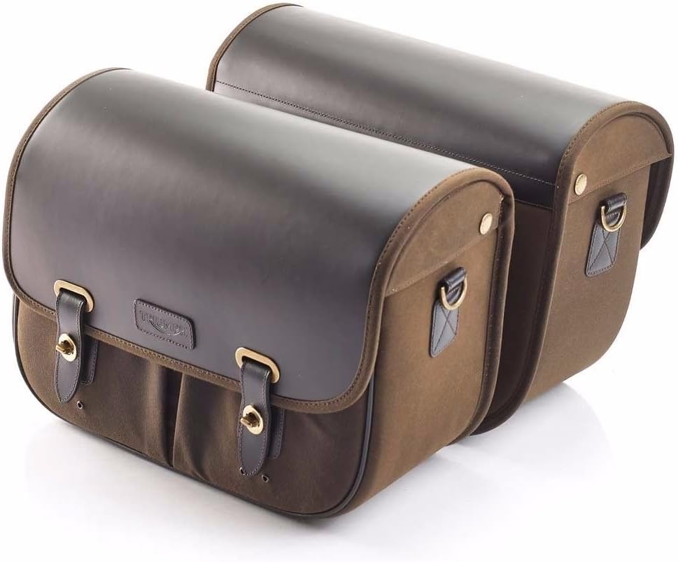 triumph waxed cotton saddlebags
