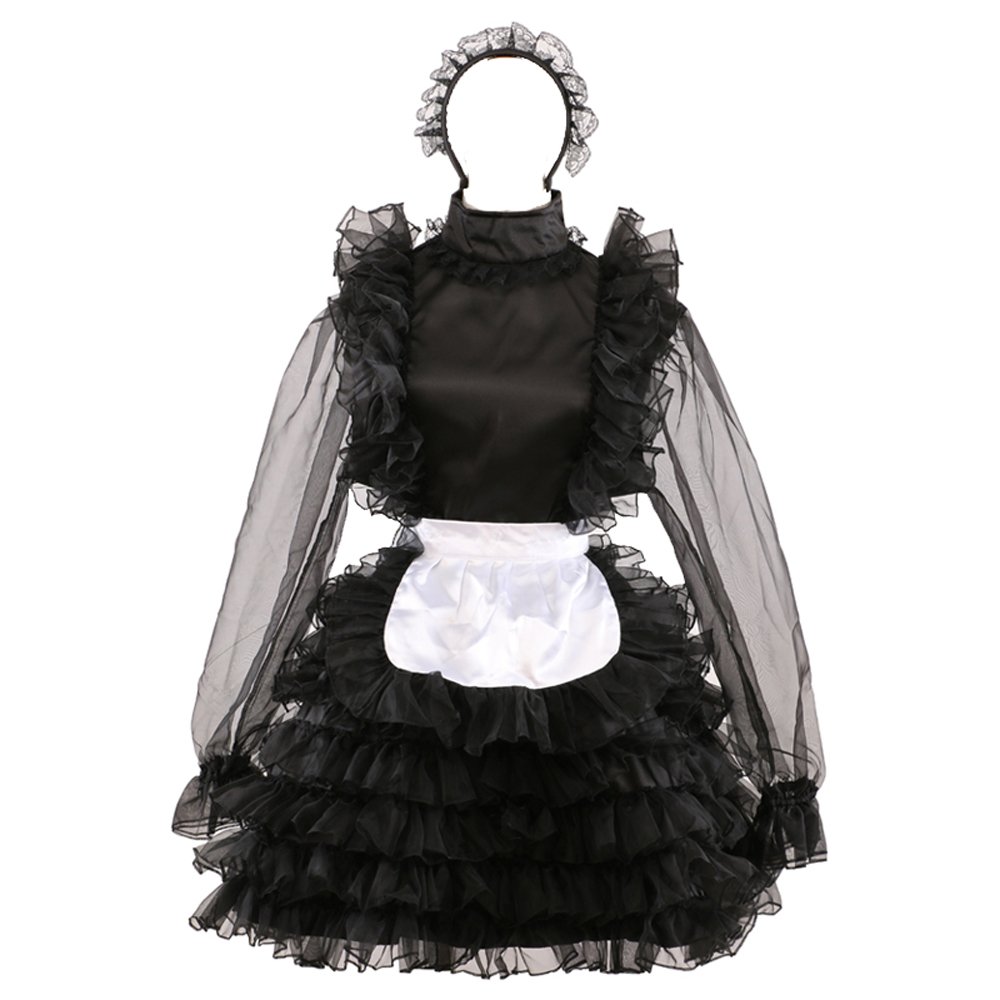 open lace back dress JOLINE Sissy Women Pink Organza Layered Dress Crossdressing (Small) :  Clothing, Shoes & Jewelry