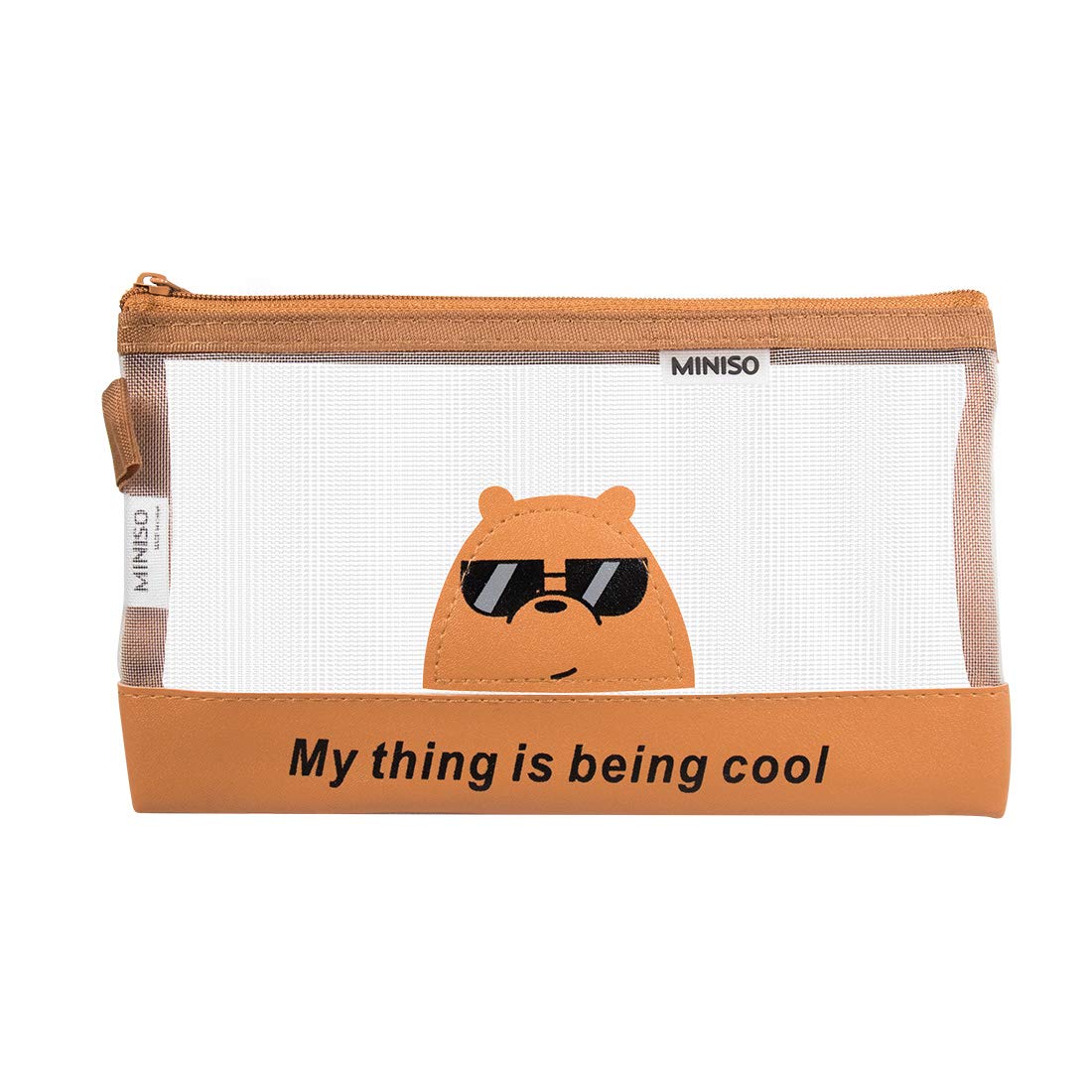 MINISO We Bare Bears A6 Zipper Document Bag, Grizzly, Brown Amazon.in
