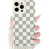 Lovmooful for iPhone 16 Pro Case Cute Lattice Plaid Design-White&amp;Green | Compatible for iPhone Case,Color Checkerboard Design,Soft TPU,Shockproof Protective,Girly,for Girls Women