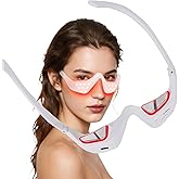 Under-Eye Red Light Therapy Device, Led 3D Microcurrent Eye Massage Glasses with 4 Modes, 3 Levels Red Light Eye Massage Mask for Relieve Eye Bags, Dark Circles, Wrinkles, Fine Lines