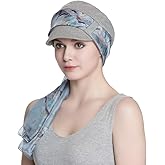 Alnorm Breathable Cotton Hat and Scarf Set Chemo Headwear for Women