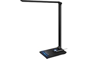 GLITI LED Desk Lamp, Black Modern Table Lamp, Ideal Gift for Study, Office. Dimmable Desk Lamp for Work, Video Conferencing, Reading and Writing, Arts and Crafts, Nail Art.