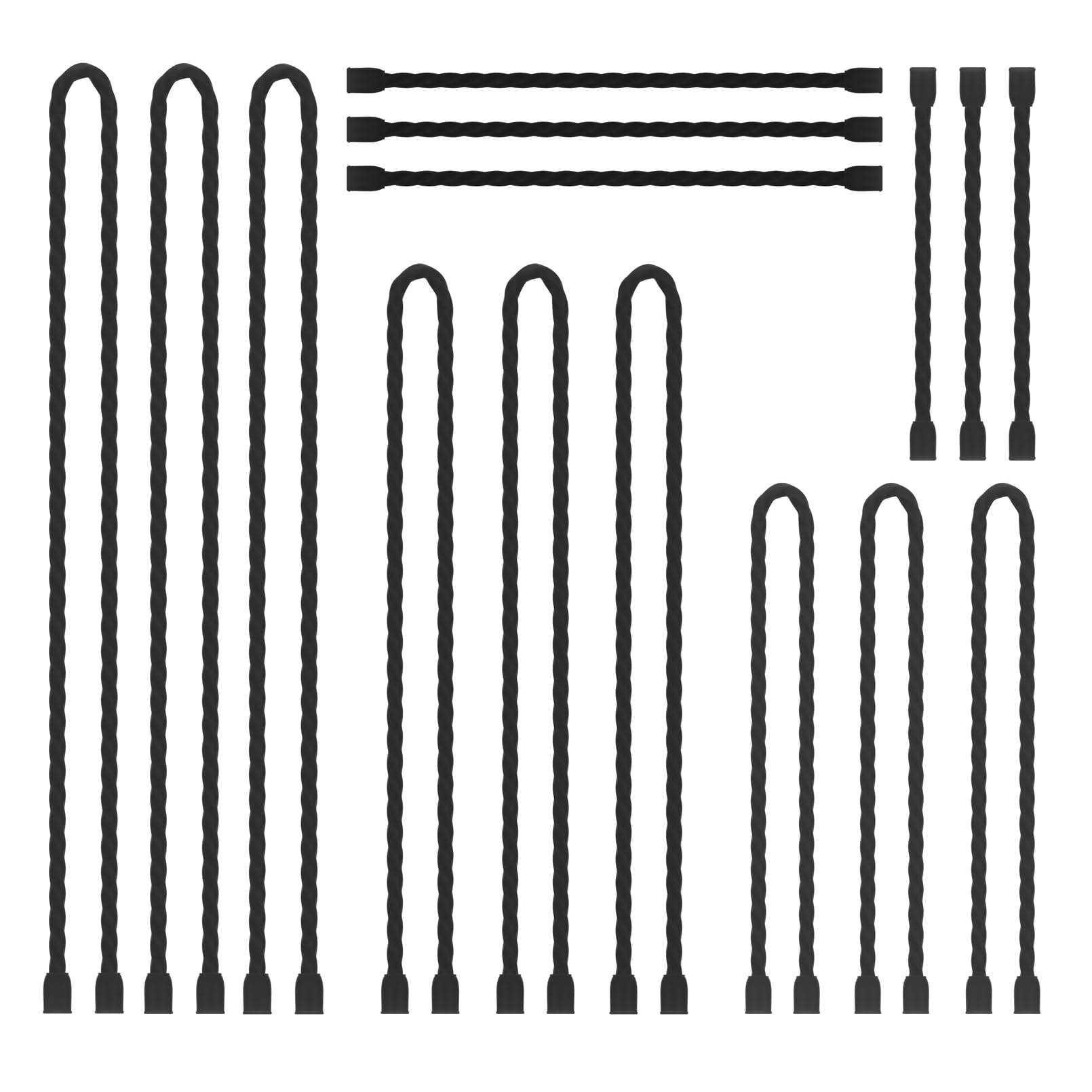Photo 1 of LOIUO 15PCS Silicone Cable Ties Reusable Twist Ties Steel-Core Black Straps Organizer All Purpose Bendable Cord Tie for Indoor Outdoor Holding Securing and Wrapping (4 6 12 18 24 inch)