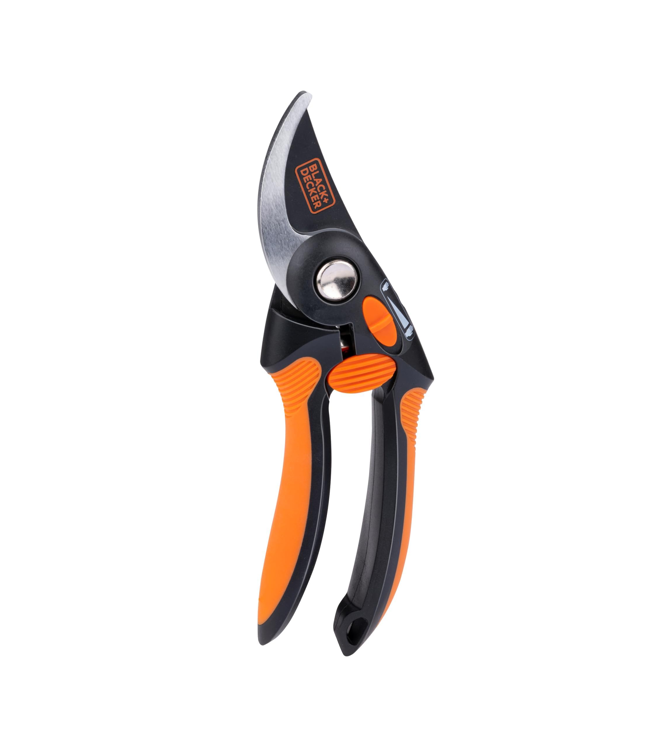 BLACK+DECKER Bypass Gartenschere - Gartenschere Hochwertige Stahlklingen - Astschere Ergonomischer Griff - Baumschere Mit Schnittkapazität von 13 MM – Schwarz/Orange