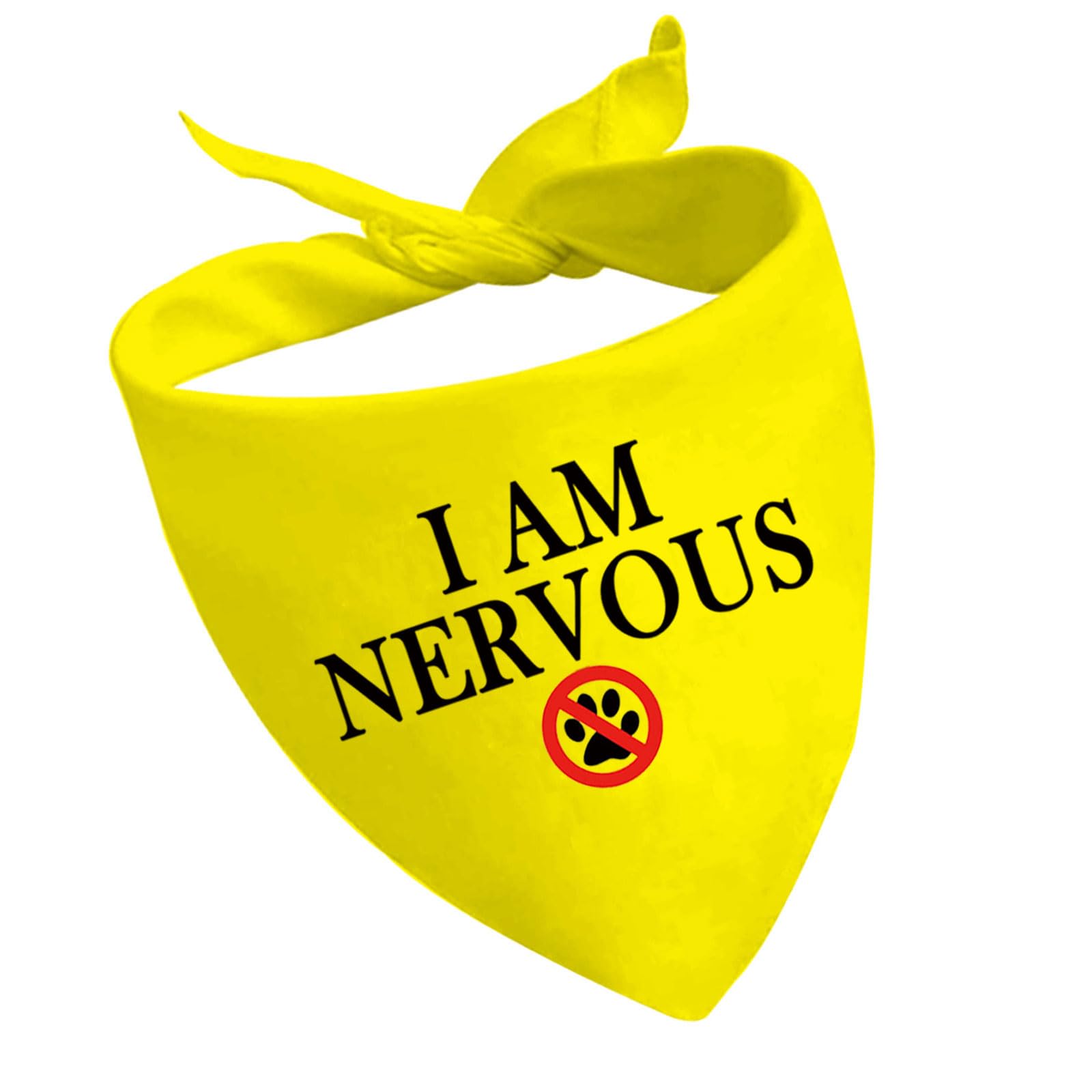 CENWA 1 Piece Yellow Dog Bandana (I Am Nervous D EU2), 70cm * 34cm, Polyester, Drawstring Closure