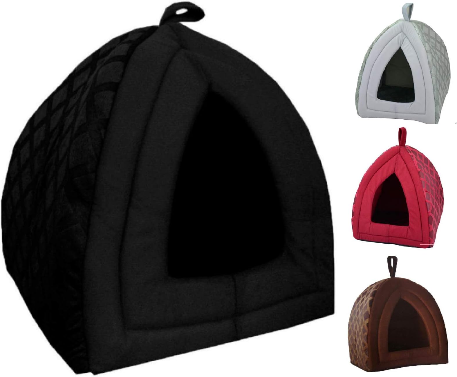 Zaglays Soft Comfy Pet House Indoor Warm Igloo and Sofa Pyramid Cat Dog Beds