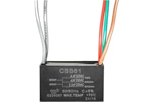 YukiHalu Ceiling Fan Capacitor CBB61 4uF + 4uF + 2.5uF 5 Wire 250V Compatible with New Harbor Breeze Hunter and Others