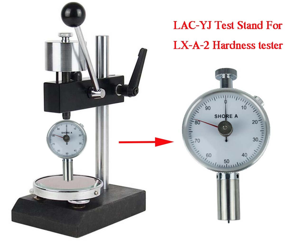 Buy Shore Hardness Tester Meter with Stand Type A C Durometer Hardness