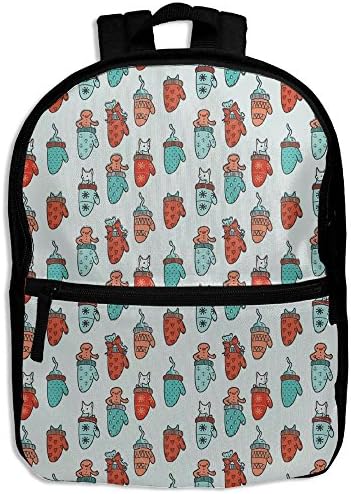 Cat Meow Christmas Merry Christmas Holiday Cat Print Children Boys Girls Shoulder Backpacks School Bag