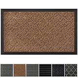 GRIP MASTER Durable, Tough All-Natural Rubber Doormats (29x17 Size) Waterproof Commercial High Traffic Indoor Outdoor Door Mat, Boot Scraper Mats, Entryway, Low-Profile Easy Clean (Beige Basket Weave)