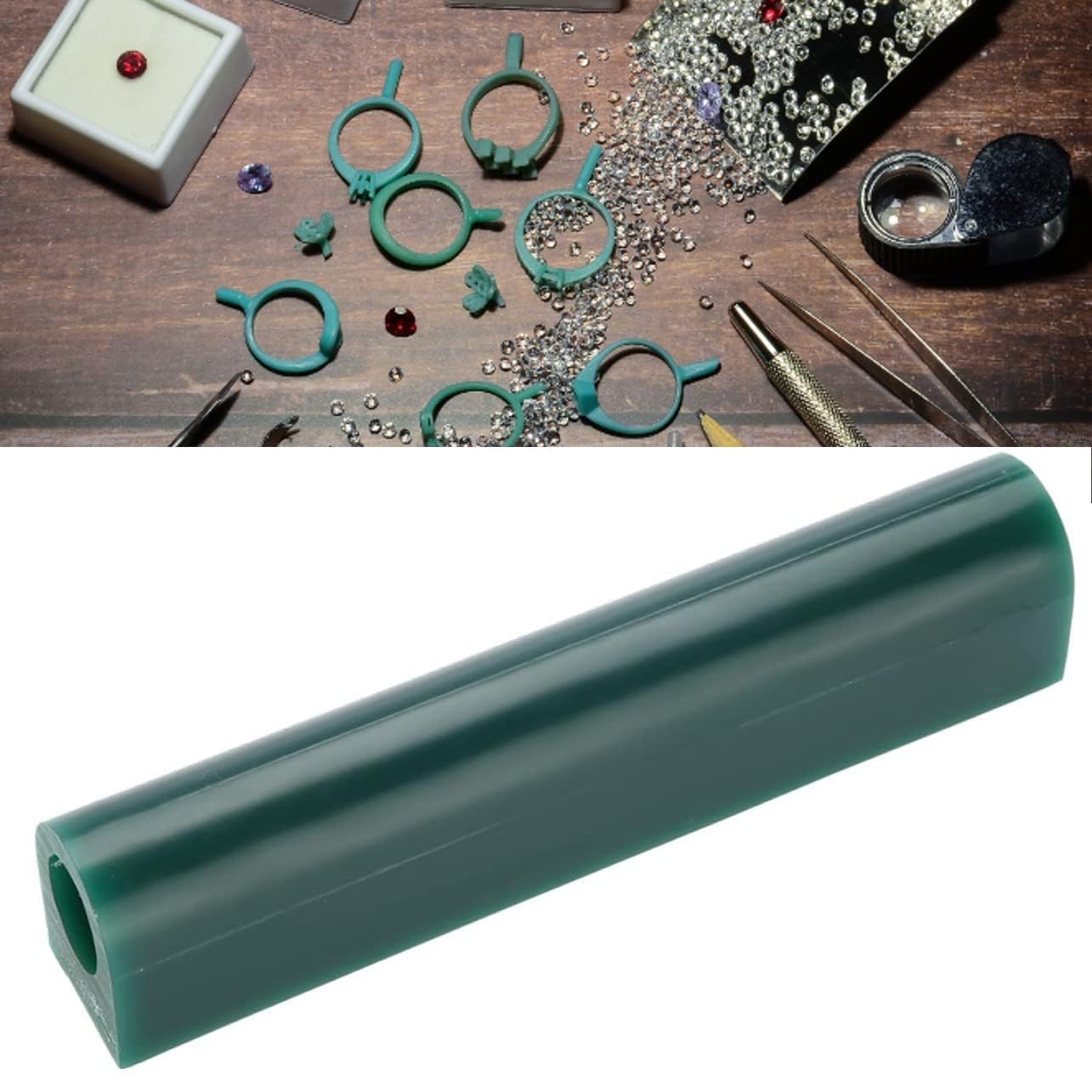 Ring Wax Casting Tube ferris wax Wax Ring Carving Kit, Hard Green Wax, Work with Flat Side Large Tube, Smooth Inside Jewellery-Making Accessories