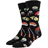 Socksmith Men's Novelty Crew Socks Sushi-Black ,Large