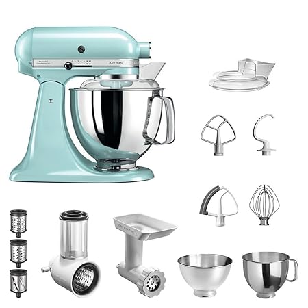 KitchenAid Küchenmaschine Artisan | 5KSM175E | STARTER PAKET inkl. Gemüseschneider, Fleischwolf und Standardzubehör | Dein Ei