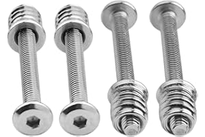 DIAO79NI 4 Pcs Stainless Steel Guitar Neck Chamfered Hex Socket Screws 40mm & M4 Inserts Kit for Bolt-On Guitar and Bass